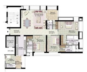 Jaypee Imperial Court 3BHK+S Non Golf 2615 Sq. Ft