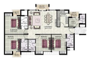 Kensington Park Apartments 4bhk+S 2145 Sqft.