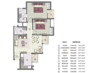 kensington paek 2 bhk 1150 sqft