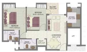 Kensington Boulevard 2 Bhk 1080 Sq.ft.