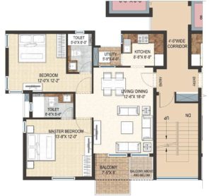 KRESCENT HOMES 2 BHK 1220 Sq.ft