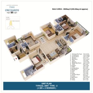 The Orchards 4Bhk+S 2882 Sq ft.